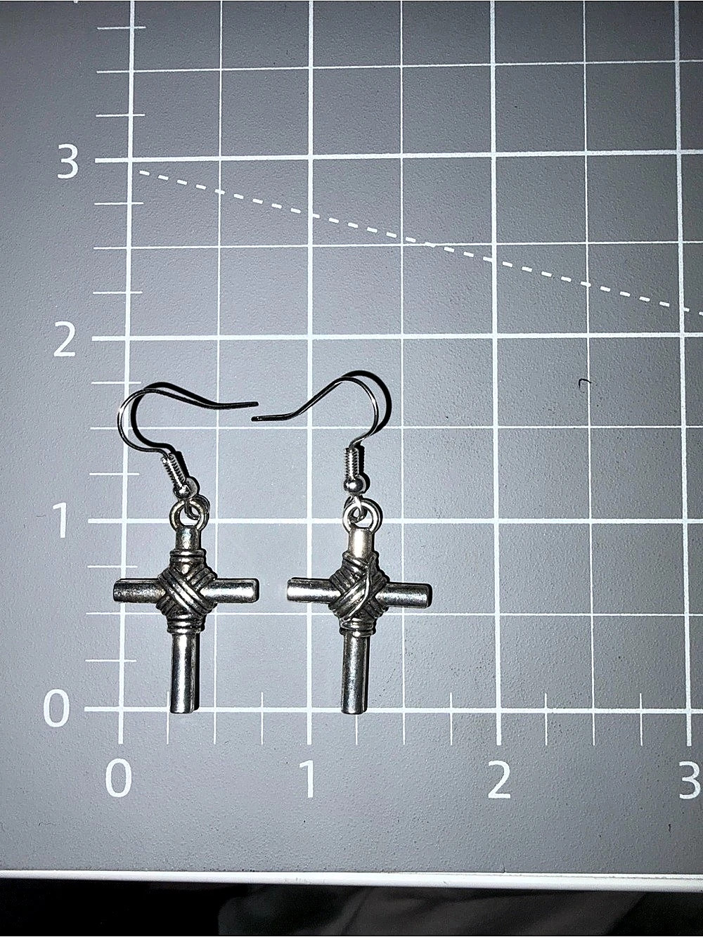 Silver Cross Drop Earrings